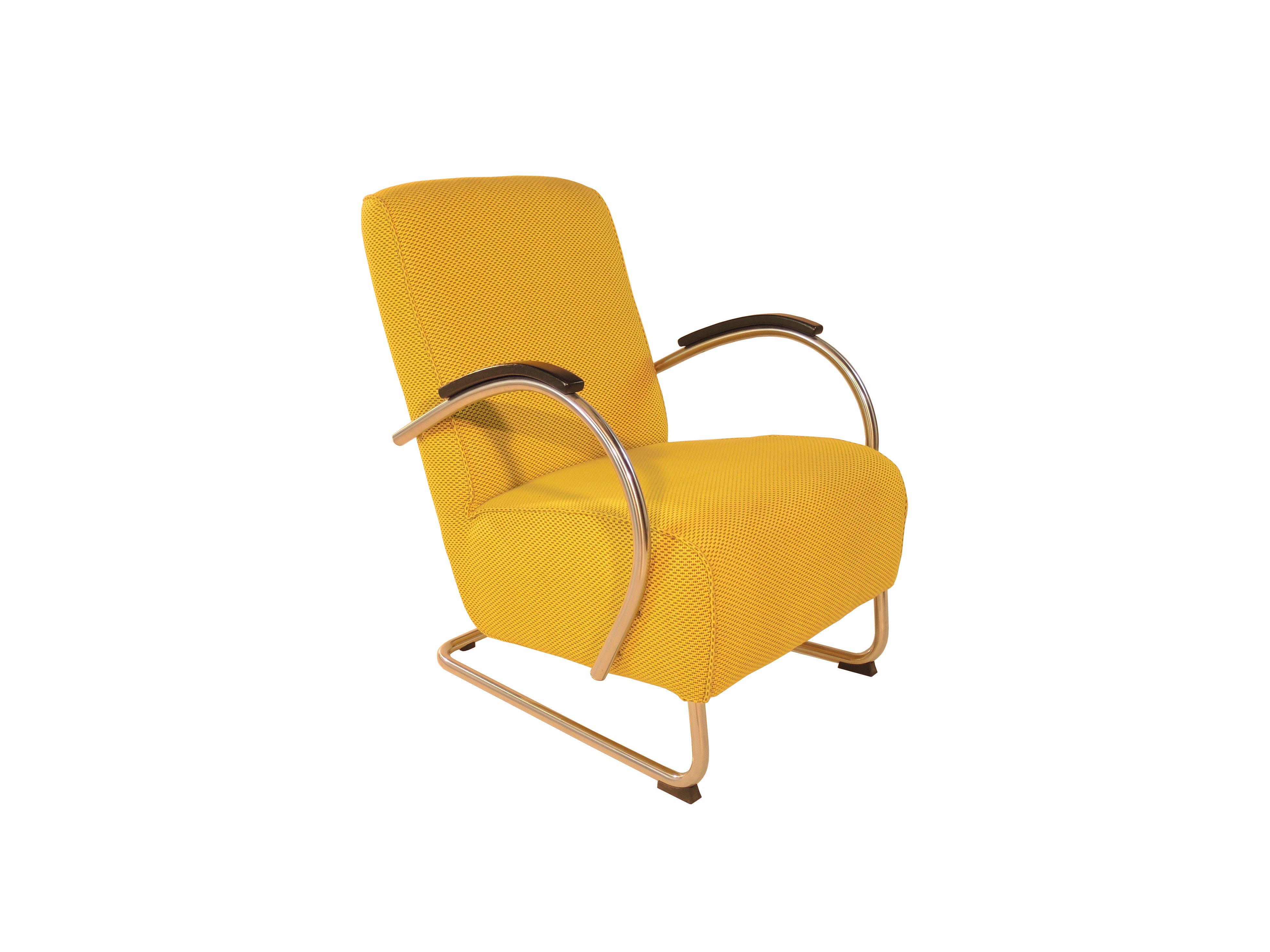 Bijwerken gevogelte levend Retro - Design fauteuil, met verchroomd onderstel en uniek design